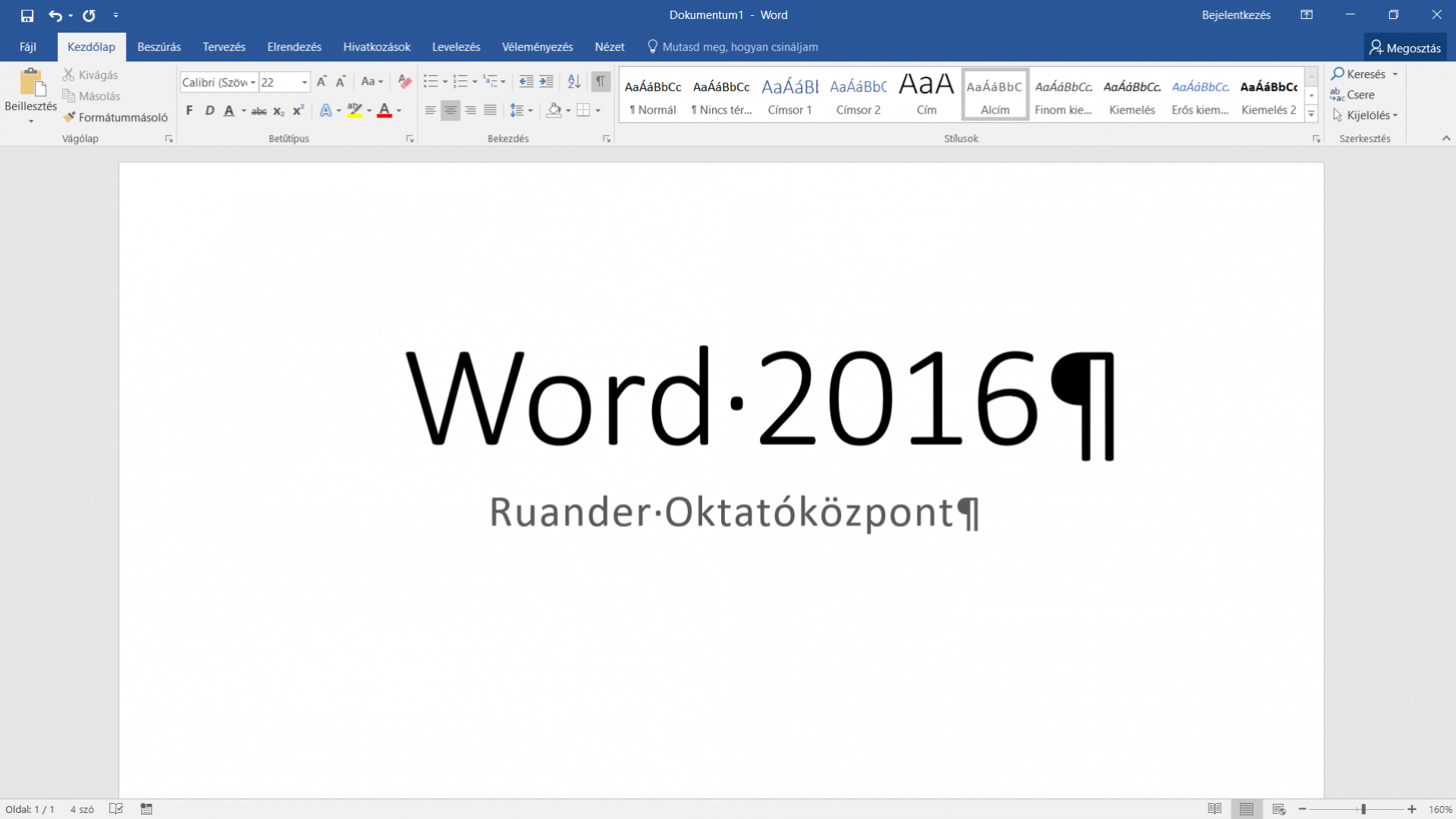 Word 2016 alapok